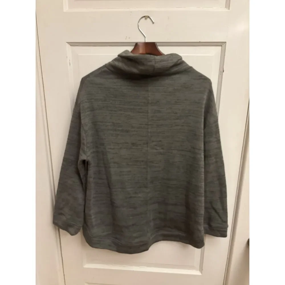 Anthropologie Saturday Sunday Marl Oversized Funnel Neck Sweater Green Women's S